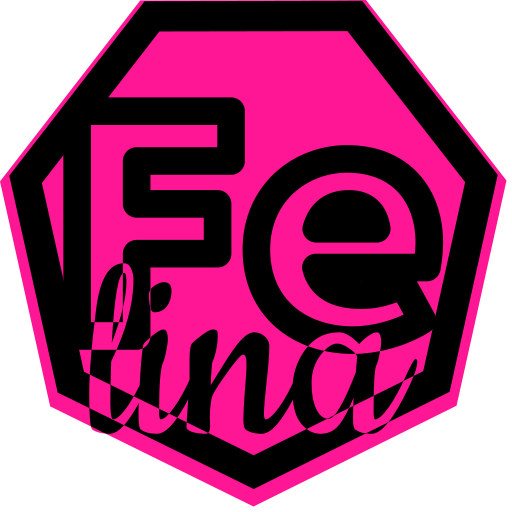 My personal icon saying my name Felina with "Fe" in bold text, and "lina" in small and fine cursive text underneath that. From a distance, only the letters Fe are visible, as the chemical symbol for Iron.